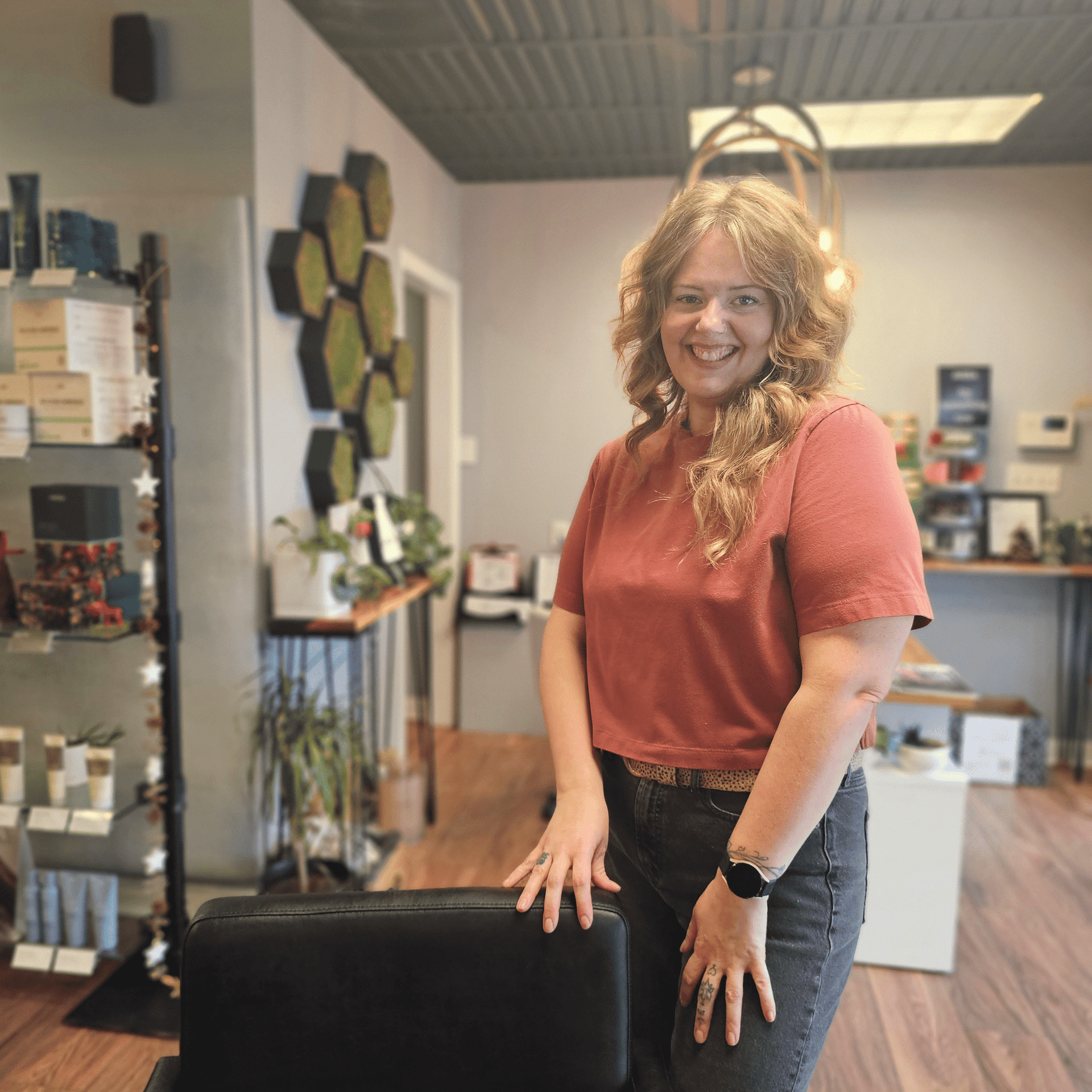 Portrait of Beth Dengler, a professional stylist at Salon Enso, showcasing their expertise and style.